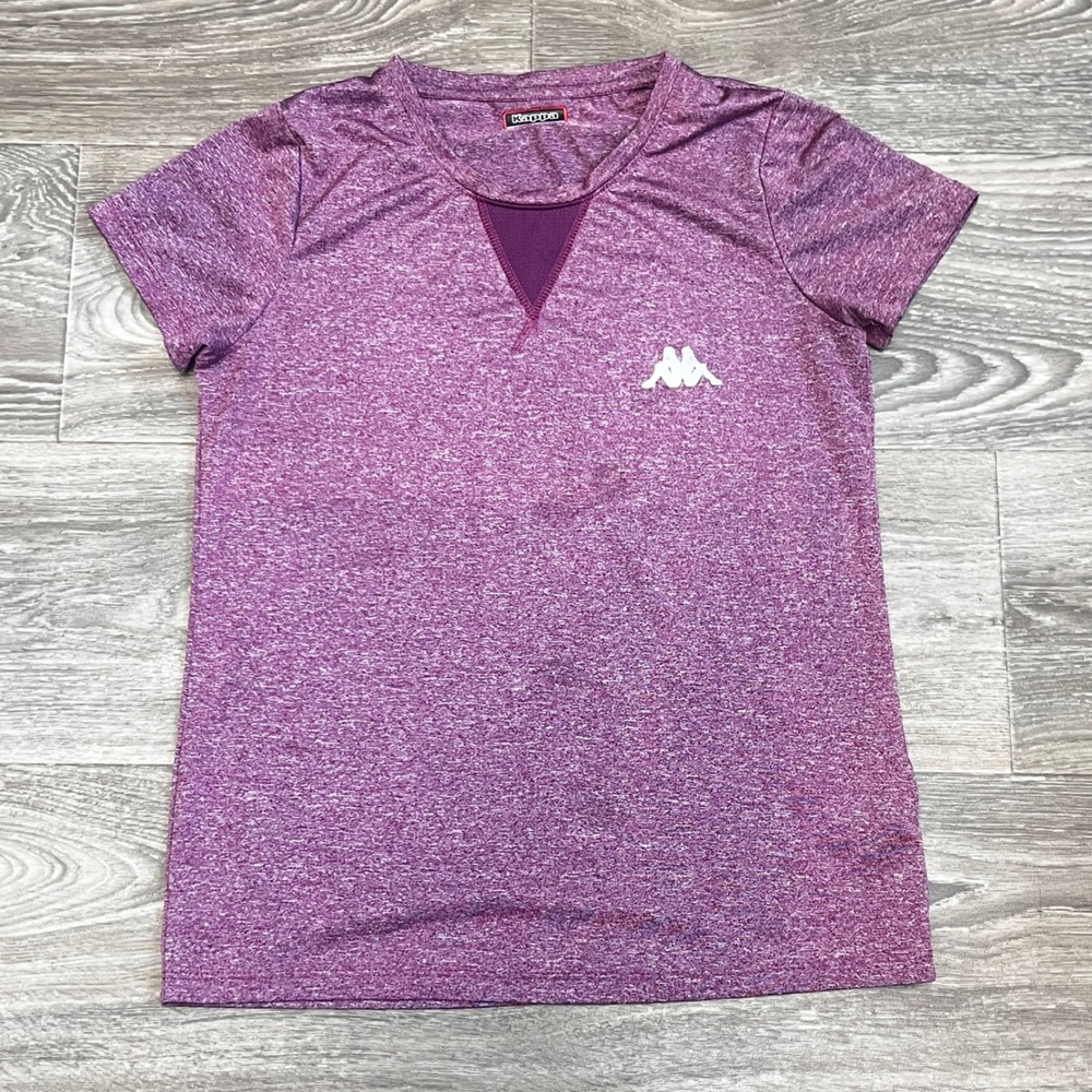 Kappa Athletic T-Shirt Purple Heathered Short Sleeve Top‎ Medium 0187